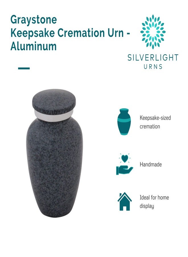Silverlight Urns جرة حرق جثث تذكارية من جرايستون لحفظ الرماد، مصنوعة من الألومنيوم، لونها رمادي، بحجم تذكاري، ارتفاعها 3 بوصات - Image 5